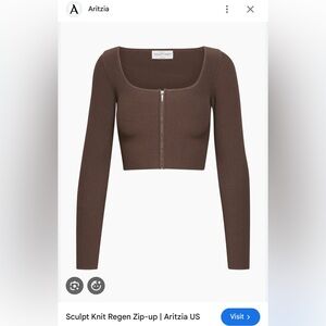 Aritzia Babaton Sculpt Knit Regen Zip-up Top, Size: XL